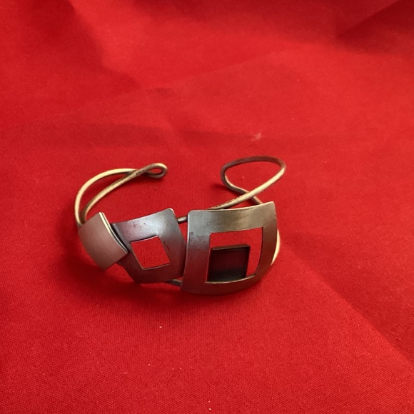 Gold tone and silver tone Christophe Poly Metallic Cuff Bracelet - Picture 2 of 6